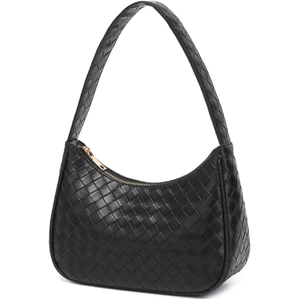 Women’s Bz Black Cute Hobo Tote Handbag Mini Clutch Purse with Zipper Closure - Picture 2 of 6